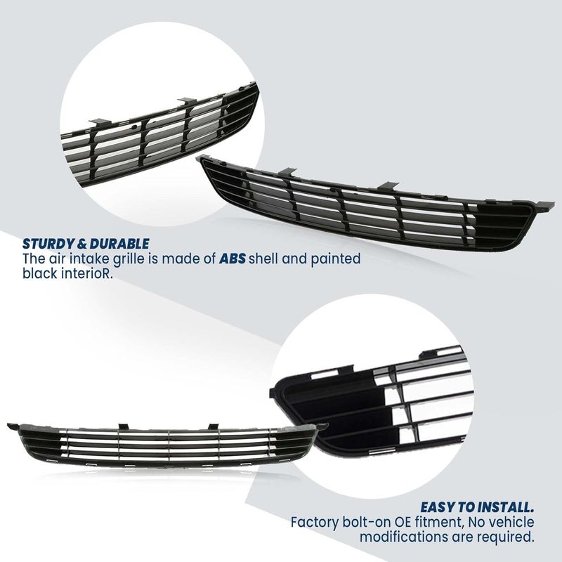 Kspeed Front Bumper Mesh Air Intake Grille Replacement Shield fits 2009 2010 Toyota Corolla Front Black Air Intake Grill Replacement Kit 5311202120 TO1036111 - Image 3